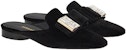 (W) FERRAGAMO Selipar Mule Hujung Petak 'Hitam' 01G007-763892