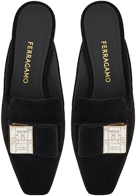 (Women) FERRAGAMO Square-Toe Mule Slippers 'Black' 01G007-763892 Lookbook (Women) FERRAGAMO Square-Toe Mule Slippers 'Black' 01G007-763892