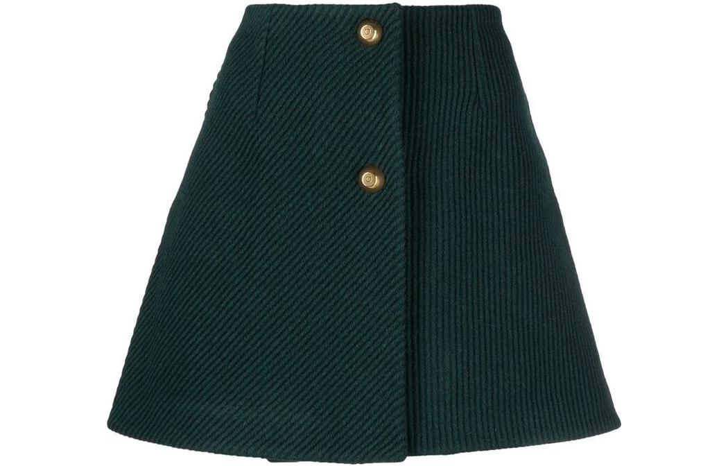 (Women) FERRAGAMO Textured Button Short Casual Skirt for Women 139973-757124