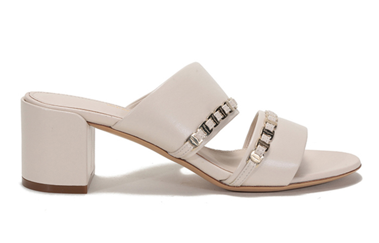 (W) FERRAGAMO Trabia Chunky Heel Sandals 'Bone Beige' 圖 2