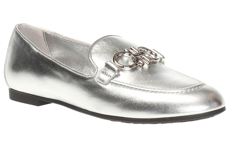 (W) FERRAGAMO Trifoglio 'Silver Calfskin Loafer' 圖 2