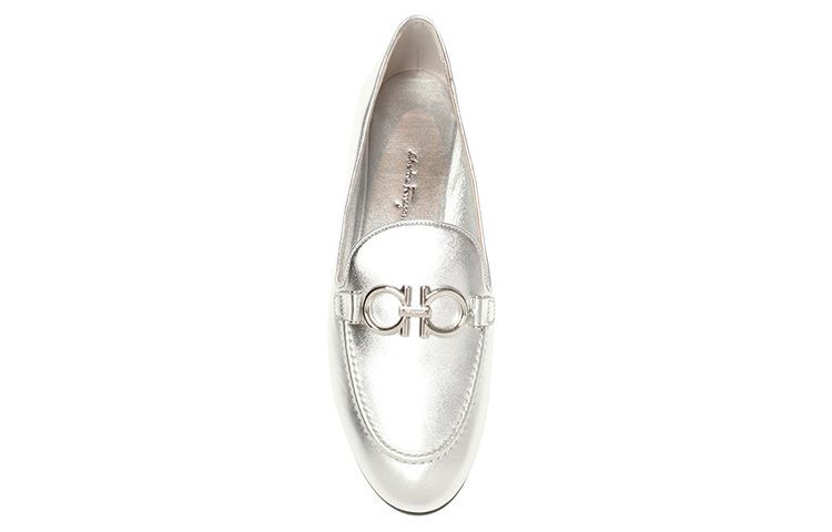 (W) FERRAGAMO Trifoglio 'Silver Calfskin Loafer' 圖 4