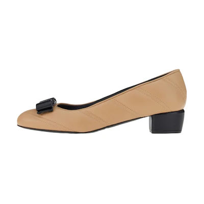 (W) FERRAGAMO Vara 'Beige Bow'