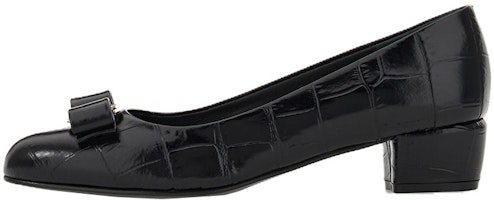 (Women) FERRAGAMO Vara 'Black Leather Kitten Heels' 01G190-763667 (Women) FERRAGAMO Vara 'Black Leather Kitten Heels' 01G190-763667