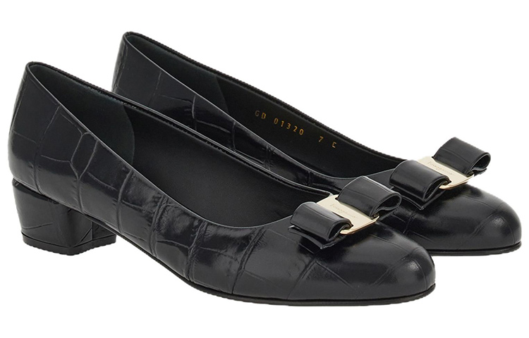 Order (W) FERRAGAMO Vara 黑色真皮小猫跟鞋 01G190-763667
