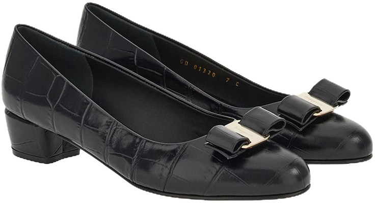 (Women) FERRAGAMO Vara 'Black Leather Kitten Heels' 01G190-763667 Order (Women) FERRAGAMO Vara 'Black Leather Kitten Heels' 01G190-763667