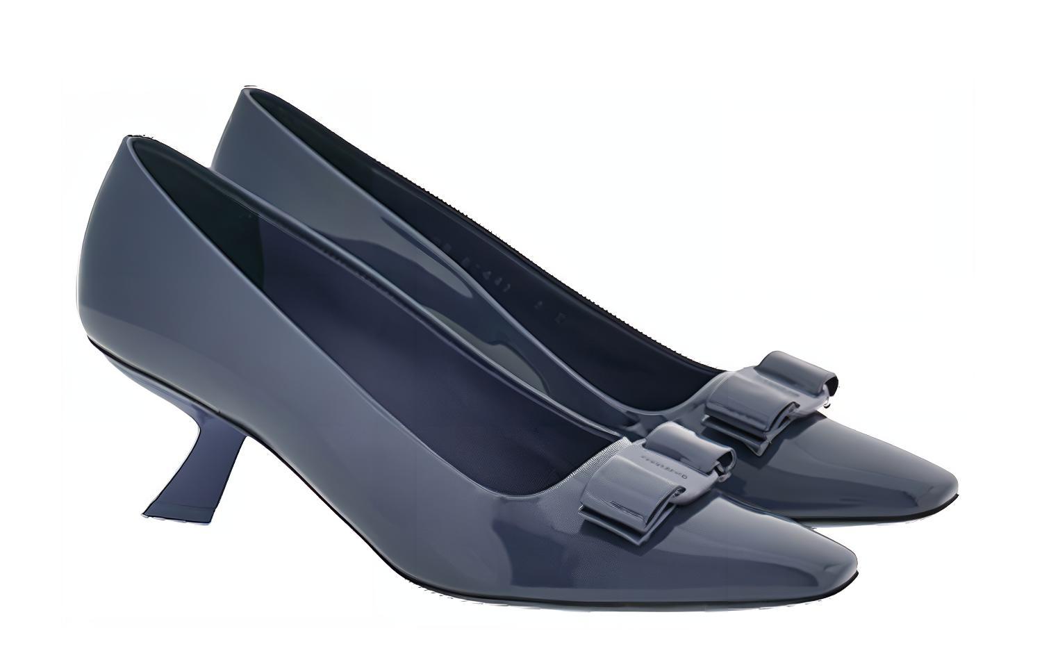 (W) FERRAGAMO Vara 'Blue Patent Leather Bow' 圖 2