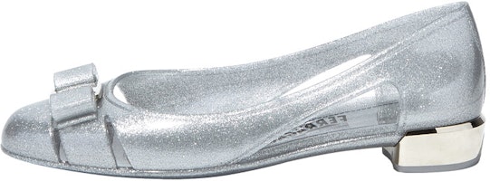 (Women) FERRAGAMO Vara 'Crystal Silver Bow' 035656726366 (Women) FERRAGAMO Vara 'Crystal Silver Bow' 035656726366