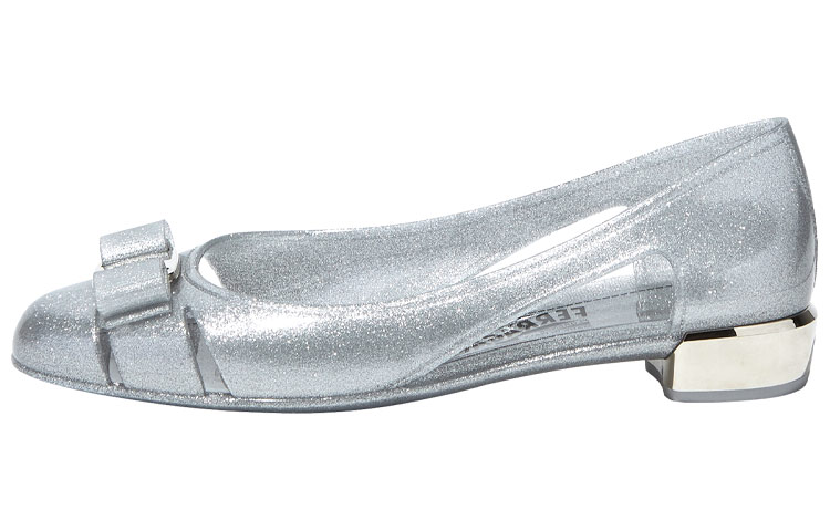 (Women) FERRAGAMO Vara 'Crystal Silver Bow' 035656726366
