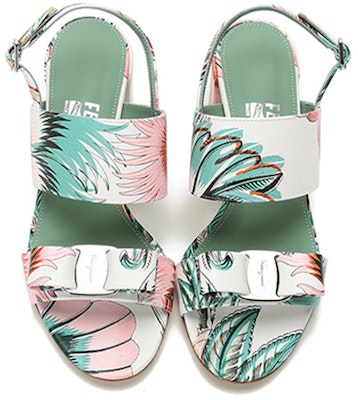 (Women) FERRAGAMO Vara 'Floral Pattern Bow Sandal - White Green' 01B166-741728 Shop (Women) FERRAGAMO Vara 'Floral Pattern Bow Sandal - White Green' 01B166-741728