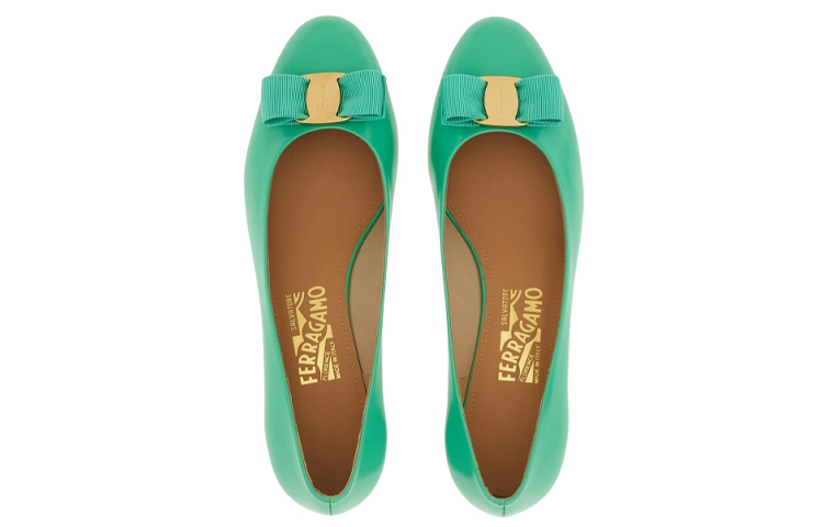 (W) FERRAGAMO Vara Leather Pumps 'Green' 圖 3