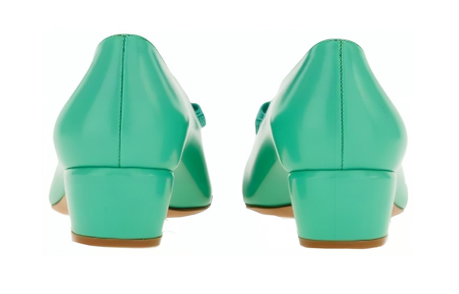 (W) FERRAGAMO Vara Leather Pumps 'Green' 圖 4