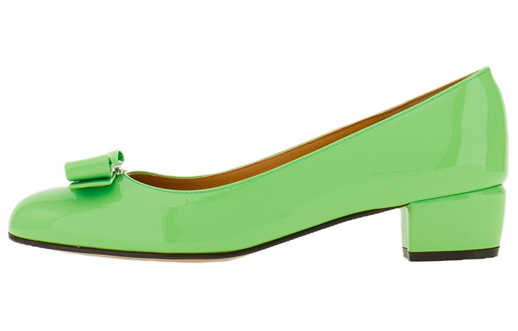 (Women) FERRAGAMO Vara 'Green Leather Low Heel' 01B221-763696