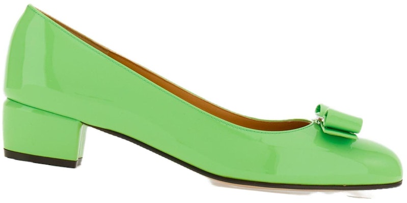 (Women) FERRAGAMO Vara 'Green Leather Low Heel' 01B221-763696 Order (Women) FERRAGAMO Vara 'Green Leather Low Heel' 01B221-763696