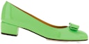 Order (W) FERRAGAMO Vara 'Tumit Rendah Kulit Hijau' 01B221-763696