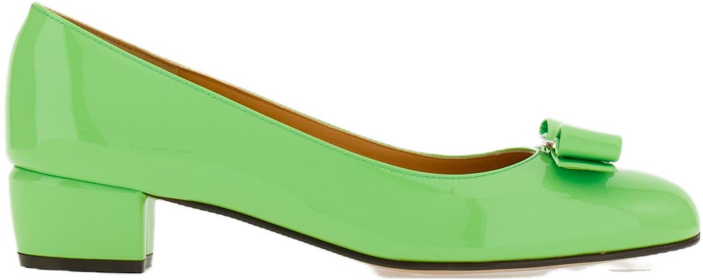 (W) FERRAGAMO Vara 'Tacón Bajo de Cuero Verde' 01B221-763696 Order (W) FERRAGAMO Vara 'Tacón Bajo de Cuero Verde' 01B221-763696