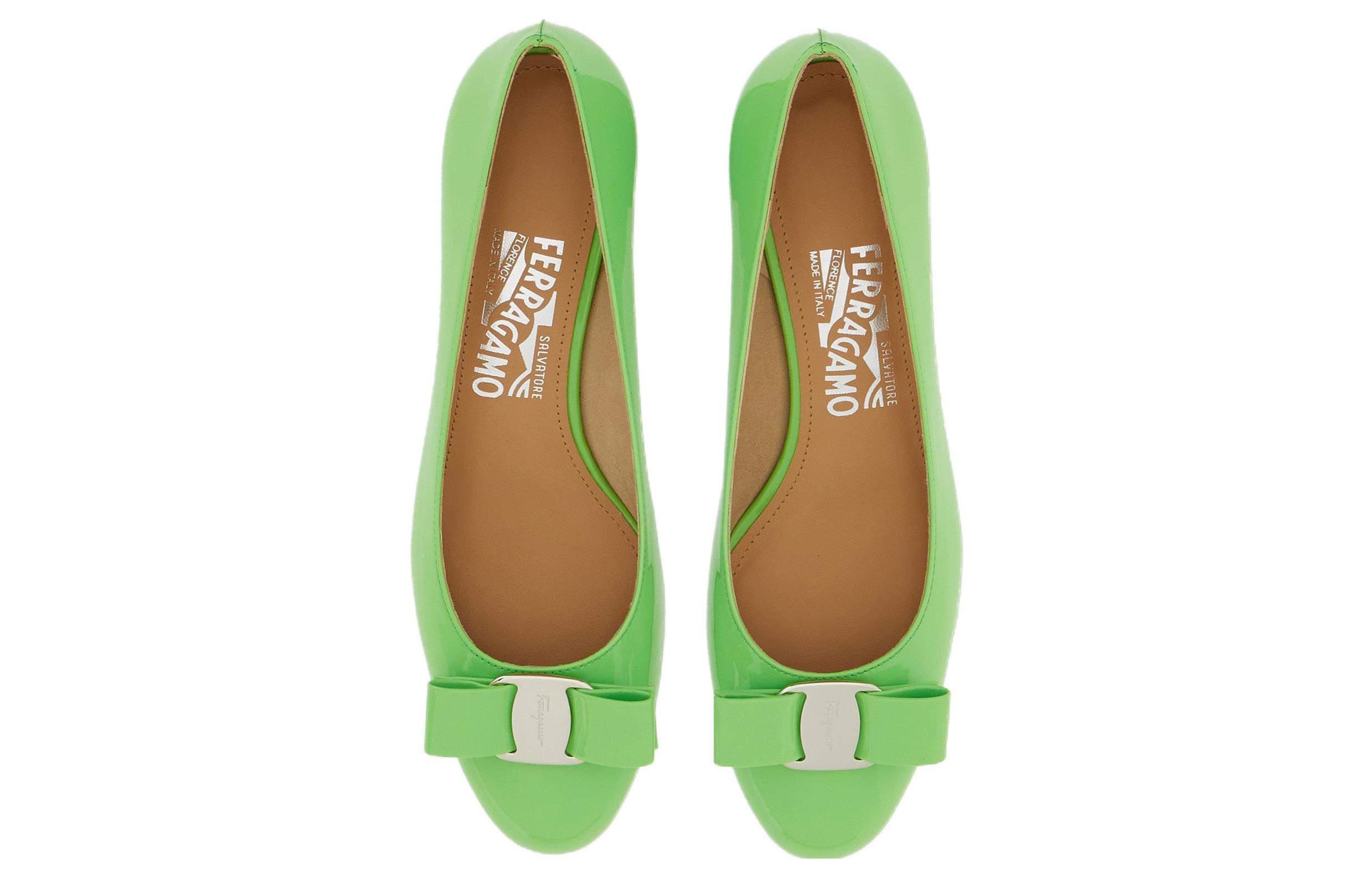 Shop (W) FERRAGAMO Vara ''Groene Leren Lage Hak'' 01B221-763696