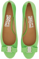 Shop (Women) FERRAGAMO Vara 'Green Leather Low Heel' 01B221-763696