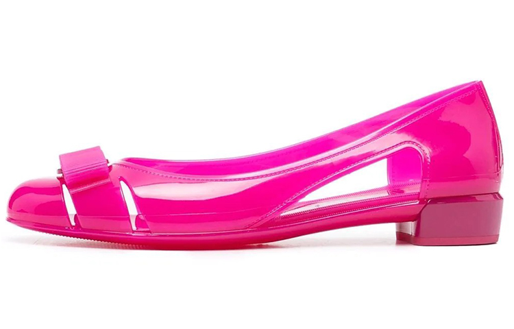 (W) FERRAGAMO Vara 'Pink Jelly Ballet Flats'