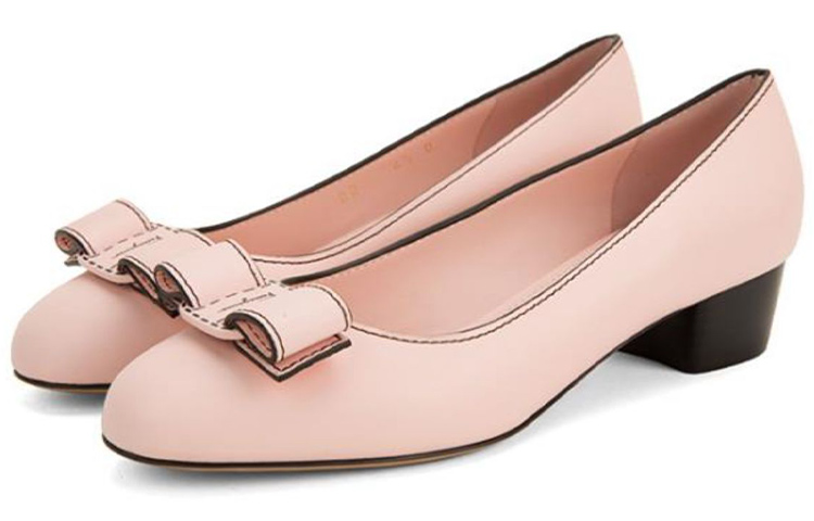 Purchase (W) FERRAGAMO Vara Strik Mid-Hak ''Roze'' 01A838-740841