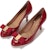 (W) FERRAGAMO Vara Bow Kasut Kulit Berkilat 'Merah' 01B788-584309