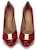 (W) FERRAGAMO Vara Bow Kasut Kulit Berkilat 'Merah' 01B788-584309
