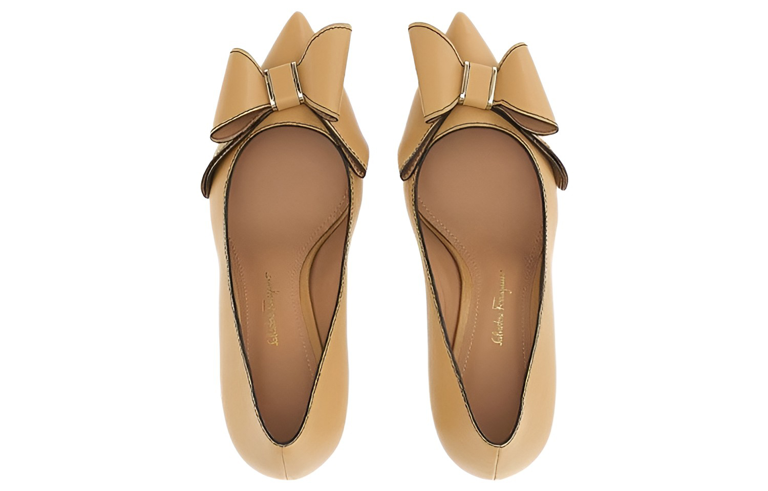 Shop (W) FERRAGAMO Zapato de Tacón Vara con Lazo 'Beige' 01C914-751192