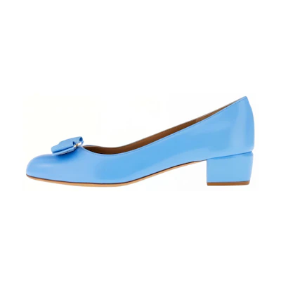 (W) FERRAGAMO Kitten Heel Pumps 'Blue'