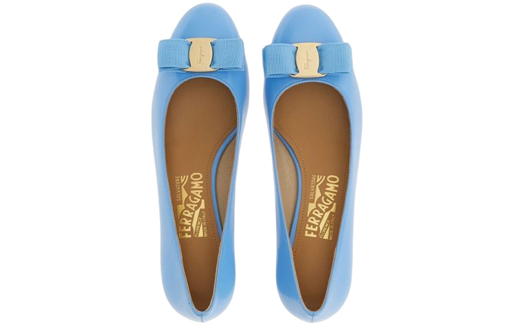 (W) FERRAGAMO Kitten Heel Pumps 'Blue' 圖 3