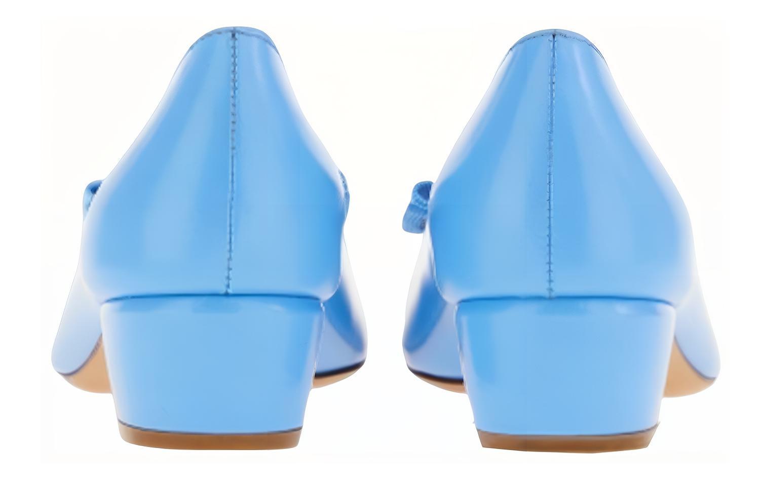 (W) FERRAGAMO Kitten Heel Pumps 'Blue' 圖 4