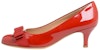 (W) FERRAGAMO Vara Bow Pump 'Rosso Patent' Kasut Tumit Tinggi Merah Kilat 01B792-592182