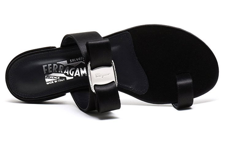 Purchase Ferragamo 菲拉格慕 VARA系列 蝴蝶結平底涼鞋拖鞋 女款 黑色