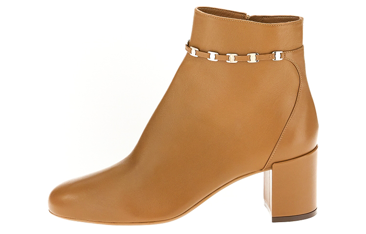 (W) FERRAGAMO Vara Chain Ankle Boot 'Coffee'