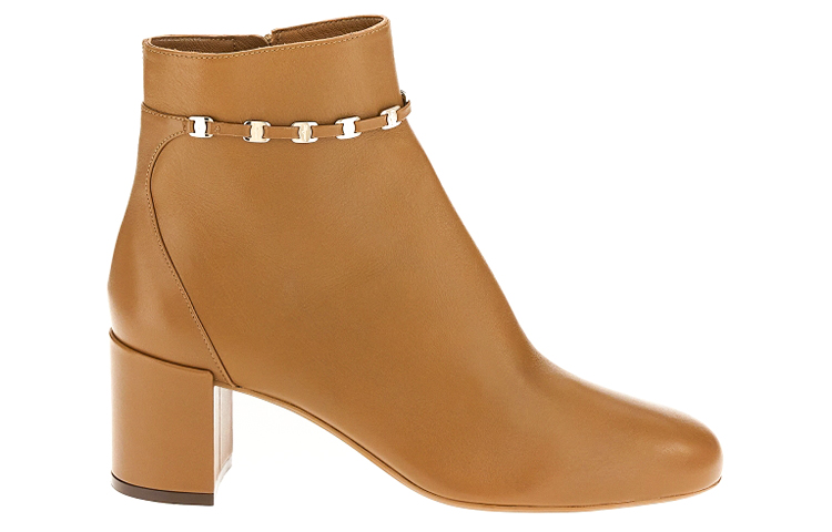 (W) FERRAGAMO Vara Chain Ankle Boot 'Coffee' 圖 2