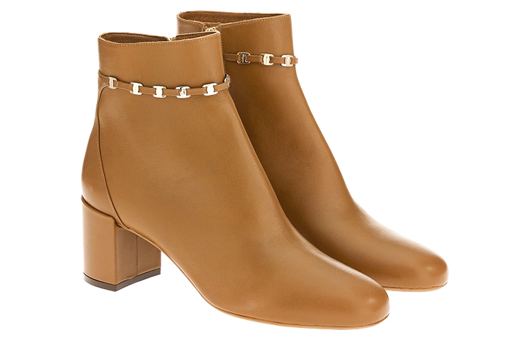 (W) FERRAGAMO Vara Chain Ankle Boot 'Coffee' 圖 3