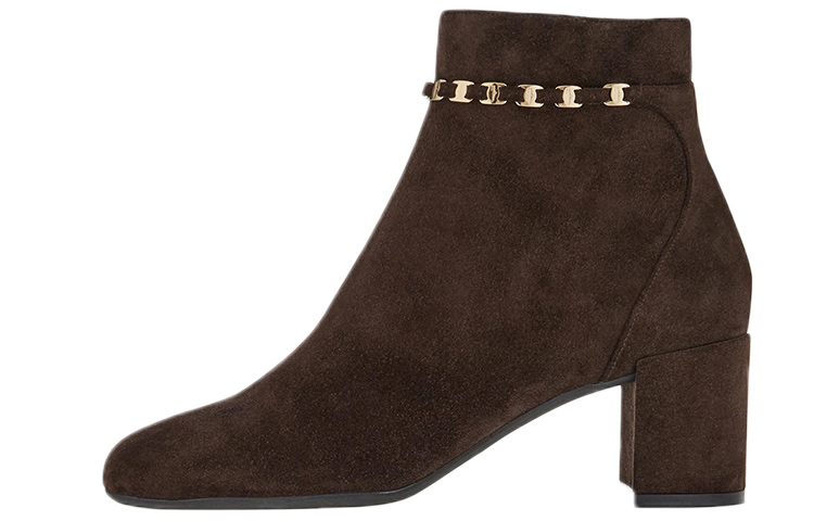 (Women) FERRAGAMO Vara Chain Bootie 'Brown' 01B954-750675