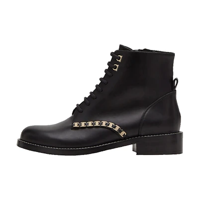 (W) FERRAGAMO Vara Chain Martin Boot 'Black'