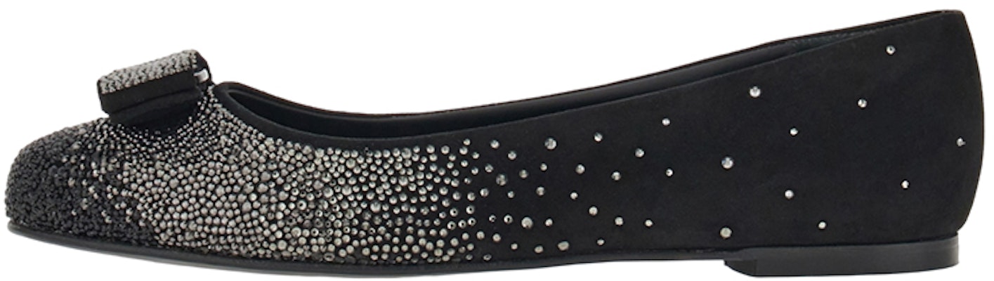 (Women) FERRAGAMO Vara Flats Black 'Gradiente Crystal Bow Ballet' 01F608-761495 Buy (Women) FERRAGAMO Vara Flats Black 'Gradiente Crystal Bow Ballet' 01F608-761495