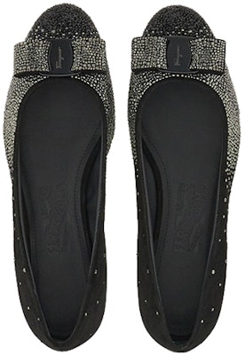 (Women) FERRAGAMO Vara Flats Black 'Gradiente Crystal Bow Ballet' 01F608-761495 Lookbook (Women) FERRAGAMO Vara Flats Black 'Gradiente Crystal Bow Ballet' 01F608-761495