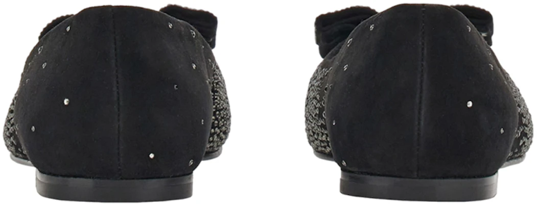 (W) FERRAGAMO Vara 黑色漸層水晶蝴蝶結平底鞋 01F608-761495 Shop (W) FERRAGAMO Vara 黑色漸層水晶蝴蝶結平底鞋 01F608-761495