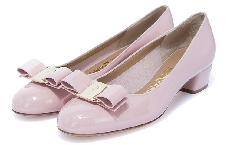 Order Ferragamo 菲拉格慕 Vara 蝴蝶結淺口高跟鞋 女款 淡粉色