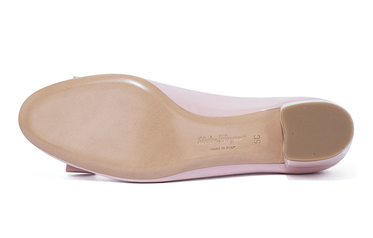 Shop Ferragamo 菲拉格慕 Vara 蝴蝶結淺口高跟鞋 女款 淡粉色