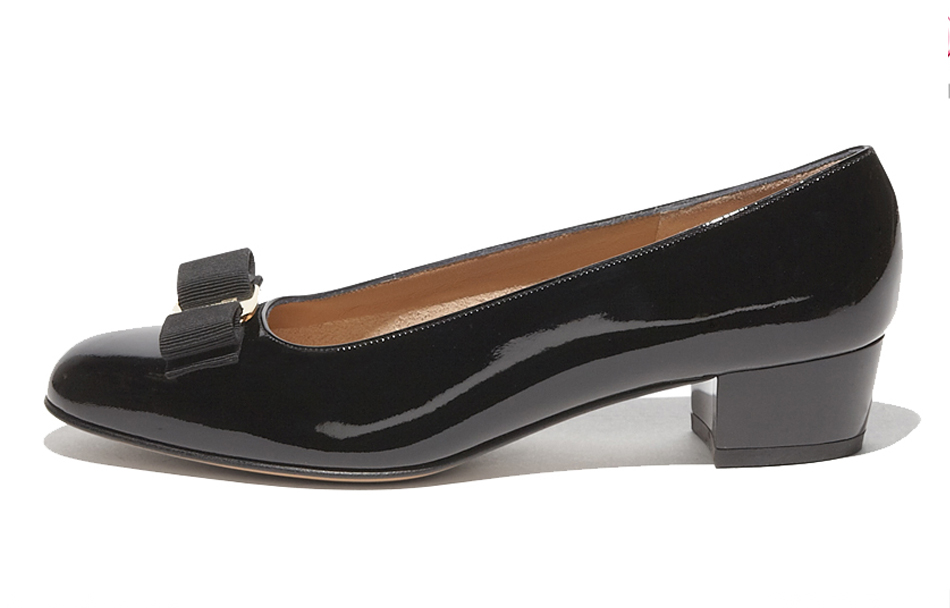 (Women) FERRAGAMO Vara High Heels 'Patent Black Bow' 017468-574572