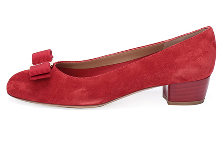 (Women) FERRAGAMO Vara High Heels 'Red Suede Bow' 01B221-676966