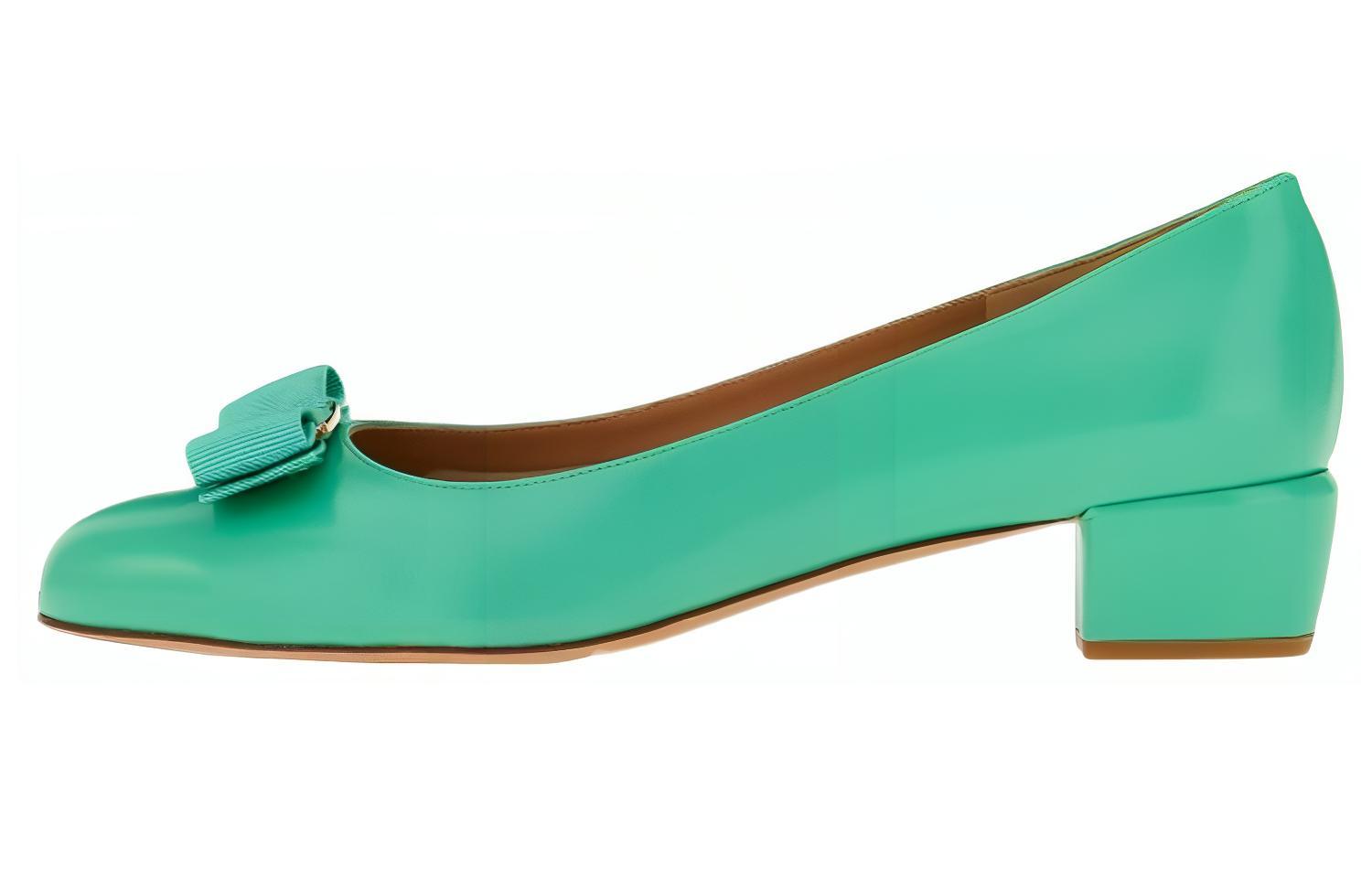(Women) FERRAGAMO Vara Leather Pumps 'Green' 01D377-752473