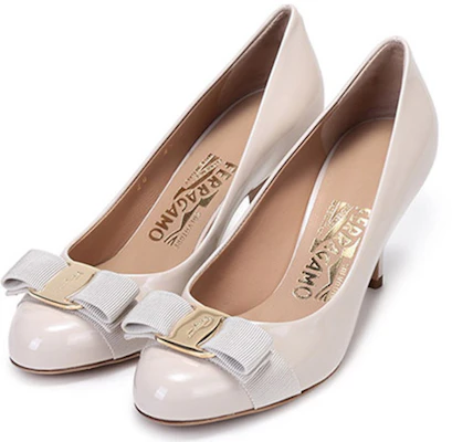 (W) FERRAGAMO Vara Lakleer ''Bone White'' 01B788-723363 Lookbook (W) FERRAGAMO Vara Lakleer ''Bone White'' 01B788-723363