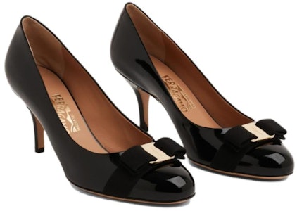 (W) 페라가모 바라 블랙 보우 에나멜 하이힐 01B788-574563 Lookbook (W) 페라가모 바라 블랙 보우 에나멜 하이힐 01B788-574563