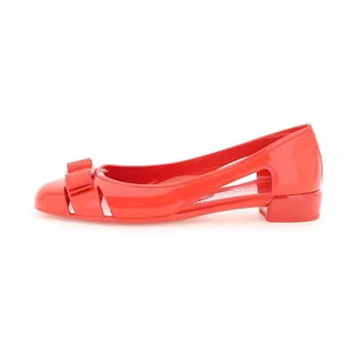 (W) FERRAGAMO Vara PVC 'Red Jelly Bow'