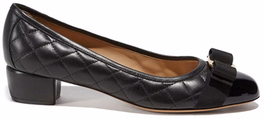 (Women) FERRAGAMO Vara Quilted Mid-Heel 'Black Bow' 01M832-672114 Order (Women) FERRAGAMO Vara Quilted Mid-Heel 'Black Bow' 01M832-672114