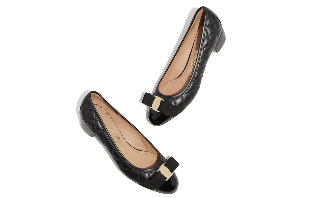 Purchase (W) ヴァラ キルト ミッドヒール "ブラックボウ" 01M832-672114